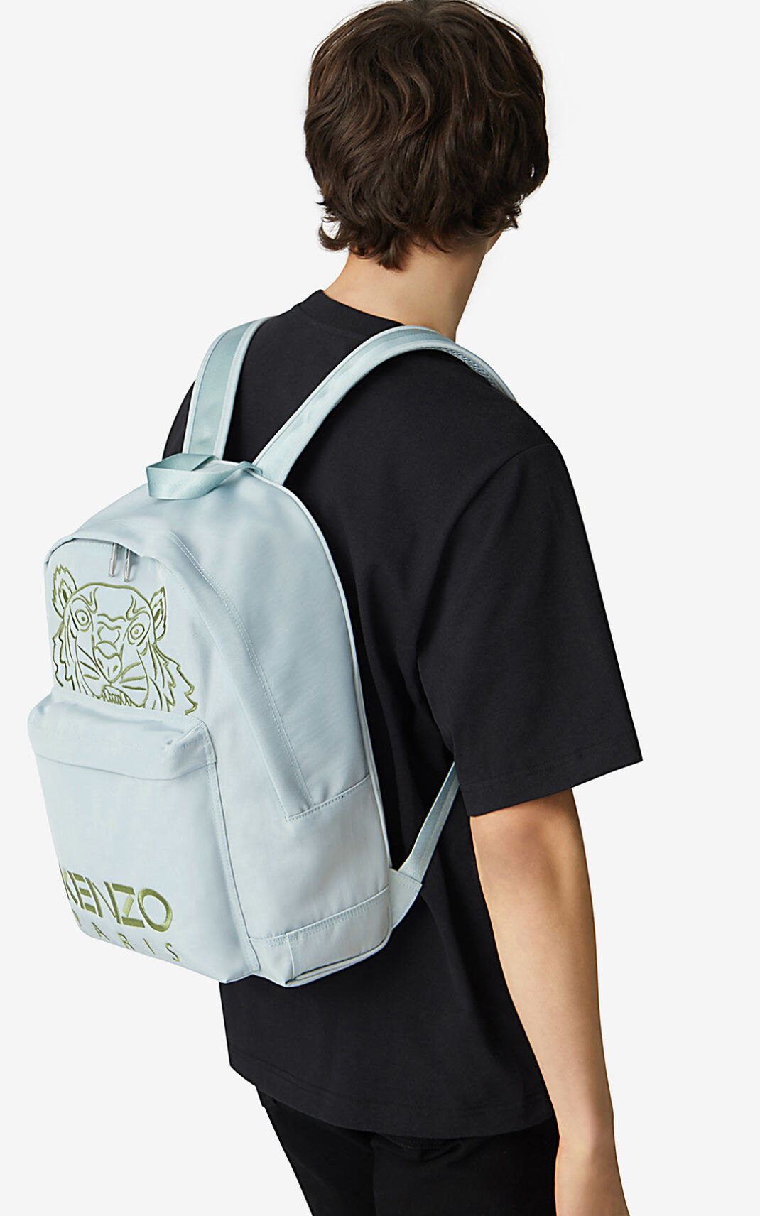 Kenzo Kampus Tiger Backpack Olive Green For Mens 5012KJXYQ